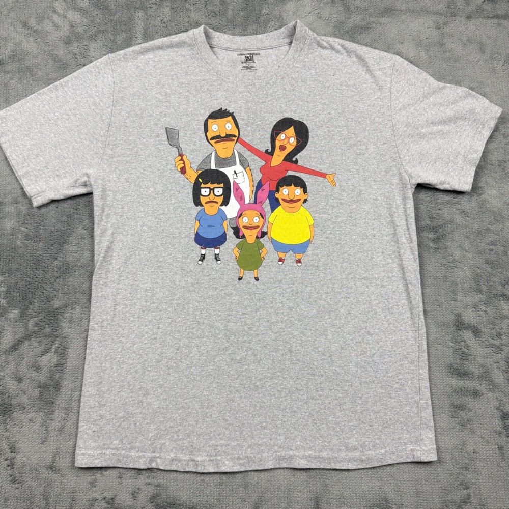 Bobs Burgers Belcher Family Graphic T-Shirt Gray Mens Medium Short Sleeve Tee